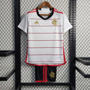 Kit Infantil Nova Camisa Branca Flamengo Adidas + Shorts - 2023/2024 [FRETE GRÁTIS]