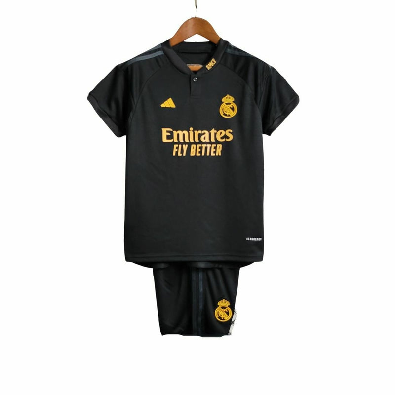 Kit Infantil Real Madrid Preto Adidas 2023/24 [COMPRE 2 LEVE 3]