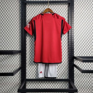 Kit Infantil manchester United Camisa Adidas + Shorts 2023/24 - [FRETE GRÁTIS]