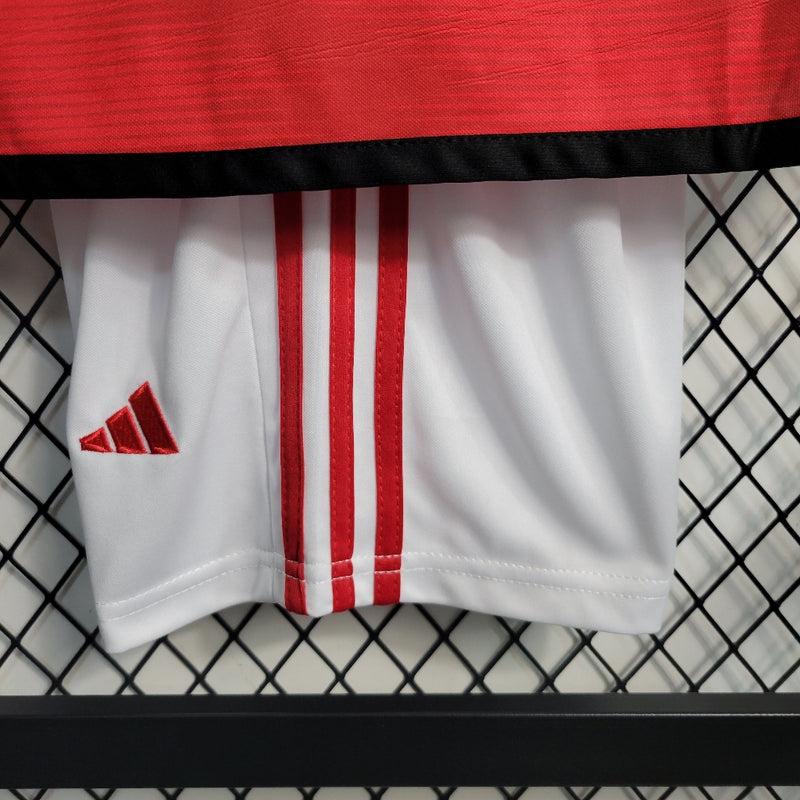 Kit Infantil Nova Camisa Flamengo Adidas + Shorts - 2023/2024 [FRETE GRÁTIS]