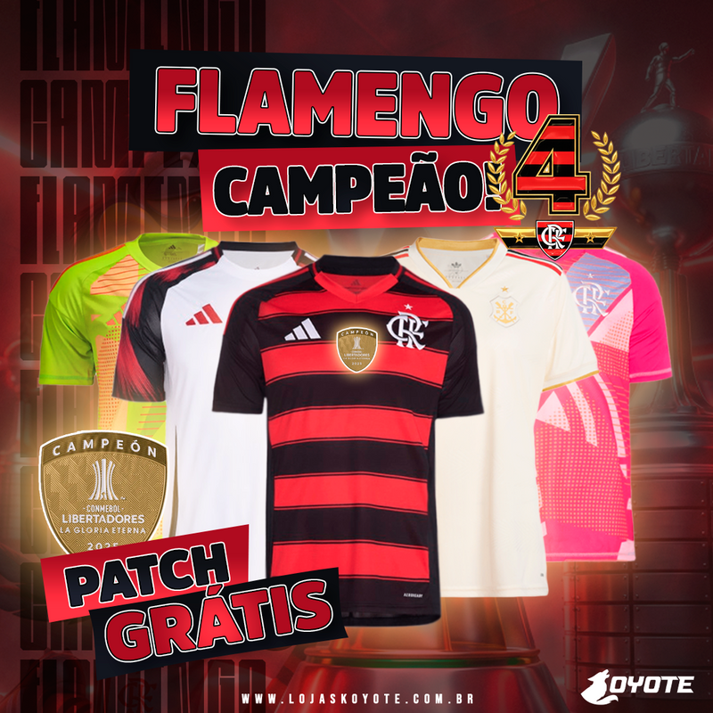 Novas Camisas Flamengo com Patch Campeão Libertadores 2025/26