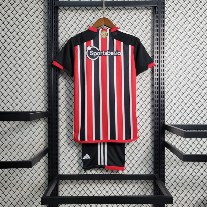 Kit Infantil Segunda Camisa São Paulo Adidas + Shorts - 2023/2024 [FRETE GRÁTIS]