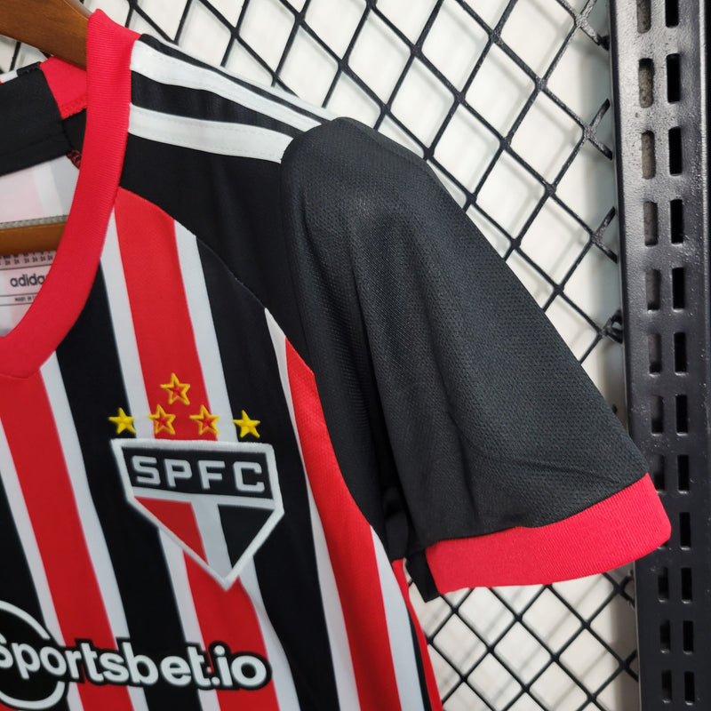 Kit Infantil Segunda Camisa São Paulo Adidas + Shorts - 2023/2024 [FRETE GRÁTIS]