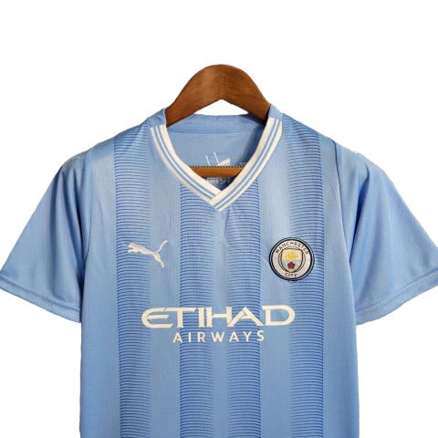 Kit Infantil Manchester City Puma Camisa + Shorts 2023/24 - [FRETE GRÁTIS]