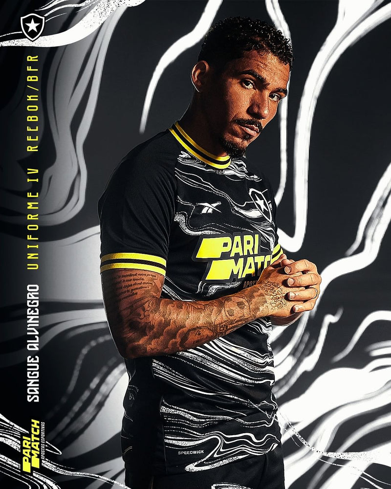 Nova Camisa 4 Botafogo Reebok  2024/25 - Preta (PRÉ VENDA) [FRETE GRÁTIS]