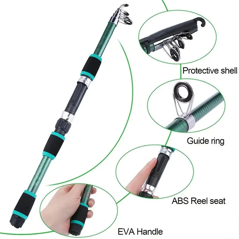 Kit Molinete + Vara Telescópica + Acessórios e Bolsa [FRETE GRÁTIS]