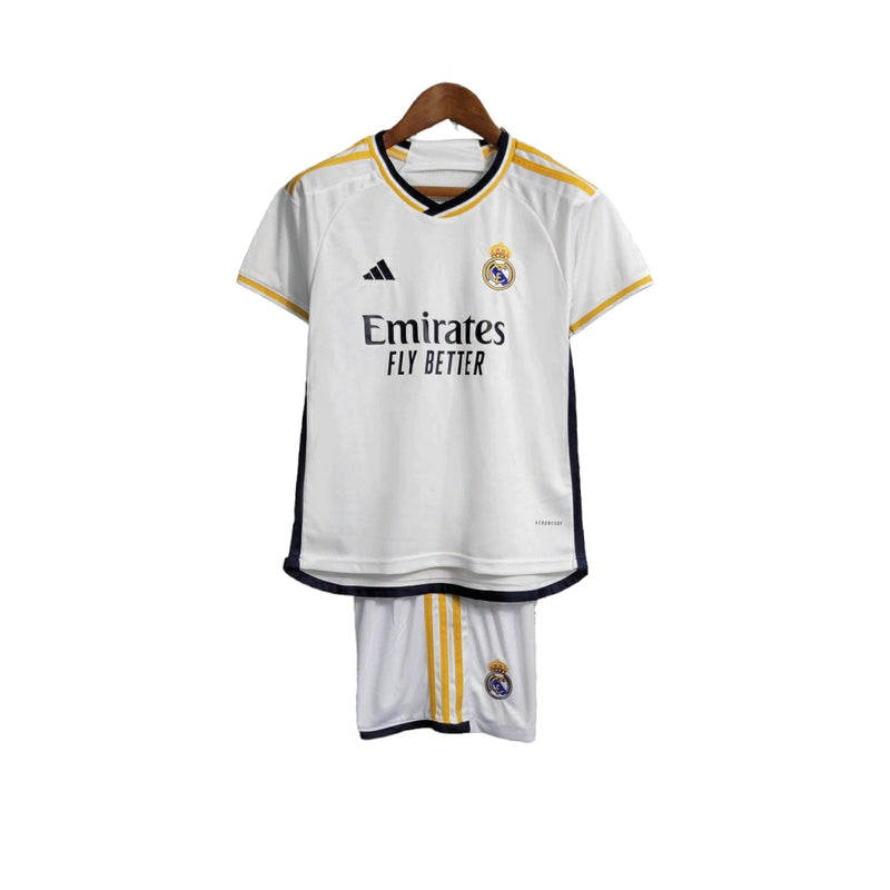 Kit Infantil Real Madrid Camisa + Shorts 2023/24 - [FRETE GRÁTIS]