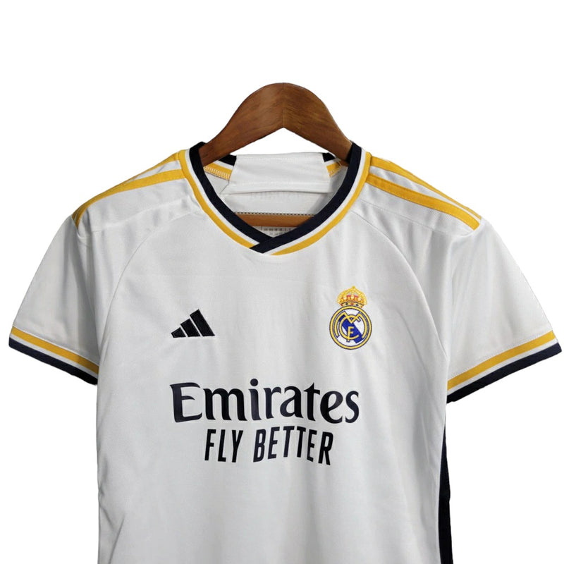 Kit Infantil Real Madrid Camisa + Shorts 2023/24 - [FRETE GRÁTIS]