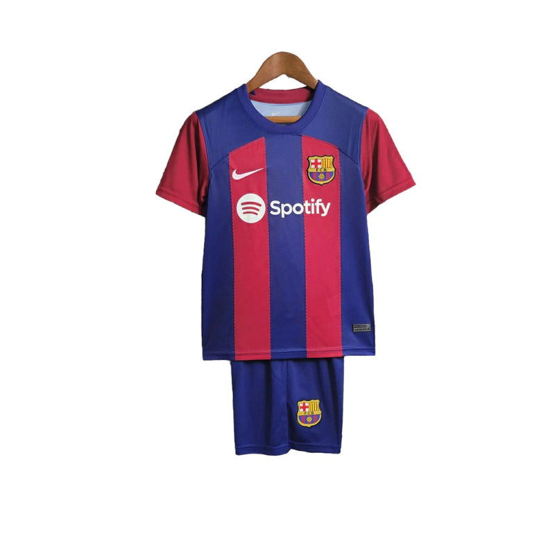 Kit Infantil Barcelona Nike Camisa + Shorts 2023/24 - [FRETE GRÁTIS]