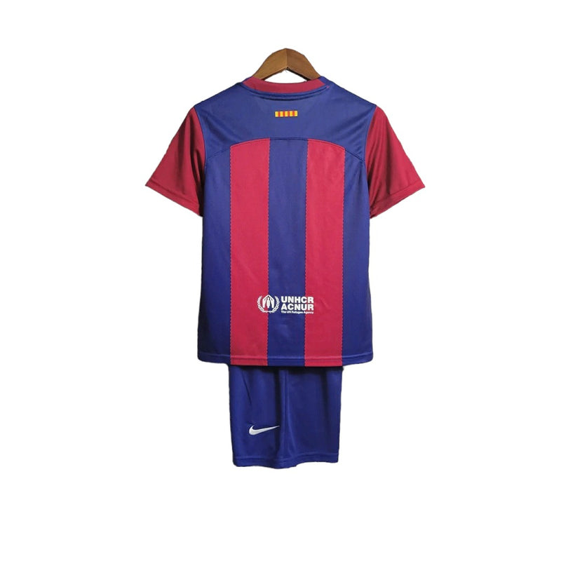 Kit Infantil Barcelona Nike Camisa + Shorts 2023/24 - [FRETE GRÁTIS]