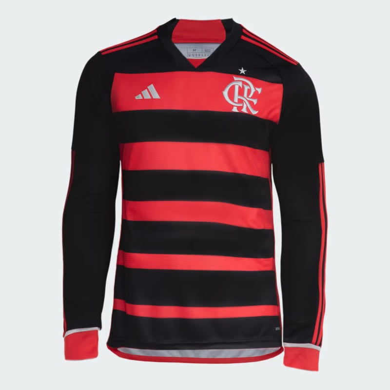 Nova Camisa Principal Manga Longa Flamengo Adidas 2024/2025 [FRETE GRÁTIS]