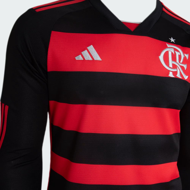 Nova Camisa Principal Manga Longa Flamengo Adidas 2024/2025 [FRETE GRÁTIS]