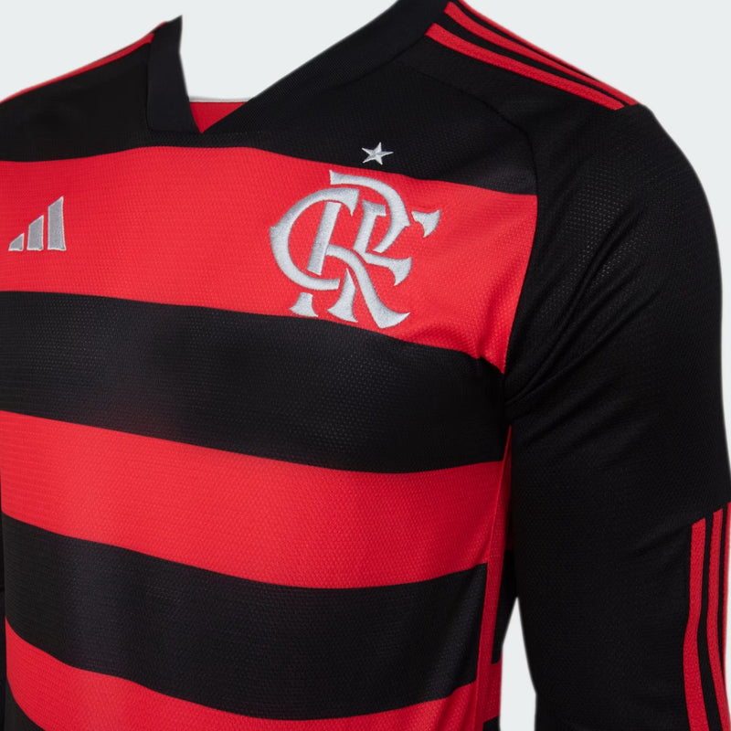 Nova Camisa Principal Manga Longa Flamengo Adidas 2024/2025 [FRETE GRÁTIS]