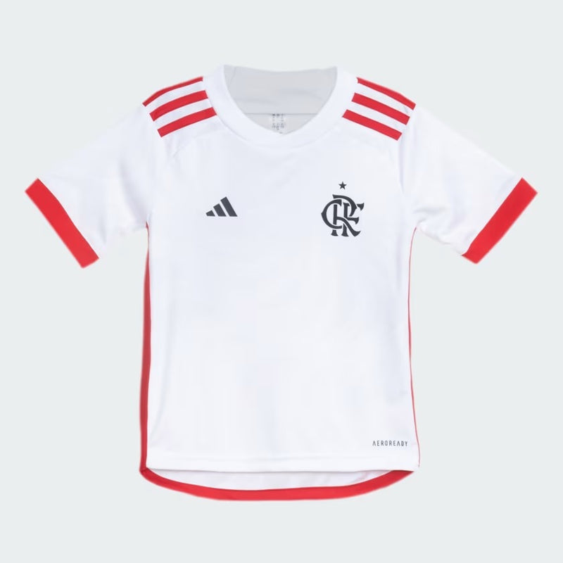 Kit Infantil Flamengo Branco Adidas 2024/25 [COMPRE 2 LEVE 3]