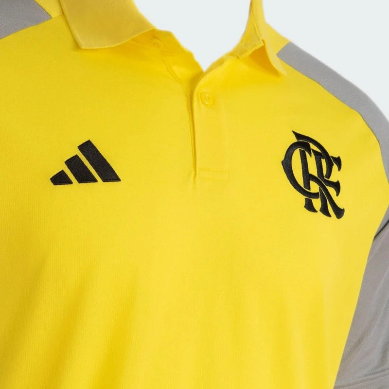 Camisa Flamengo Adidas Treino 2024-25 Amarela Polo [FRETE GRÁTIS]