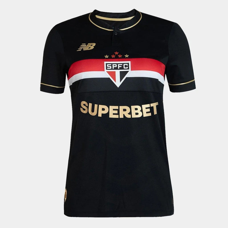 Nova Terceira Camisa FEMININA Preta New Balance São Paulo 2025/26 - [FRETE GRÁTIS]