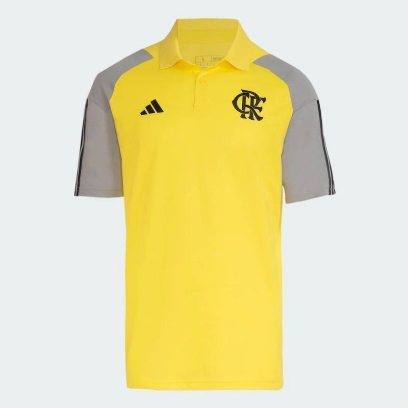 Camisa Flamengo Adidas Treino 2024-25 Amarela Polo [FRETE GRÁTIS]