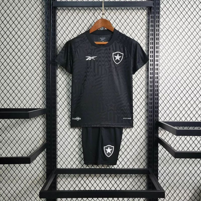 Kit Infantil Botafogo Away 23/24 - Preto [FRETE GRÁTIS]