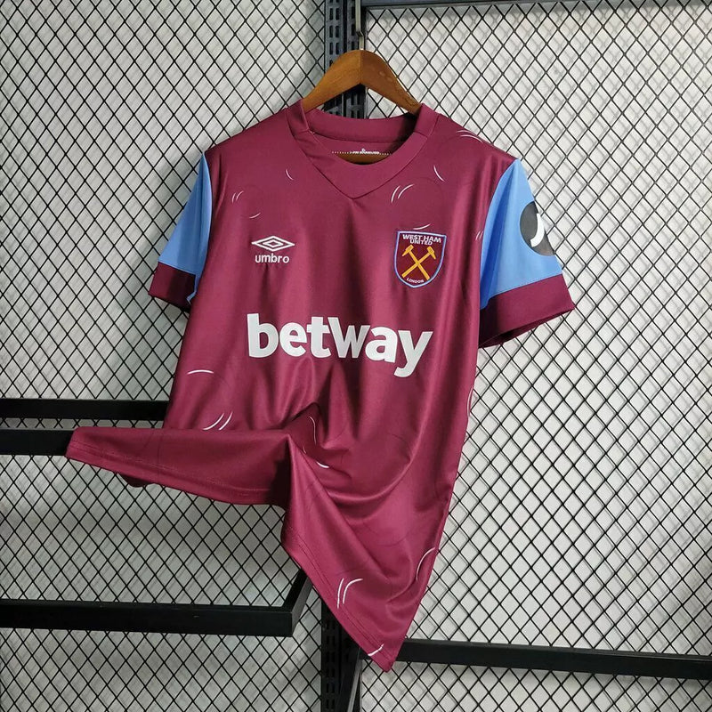 Camisa West Ham Home Umbro Torcedor 23/24 Masculino Vinho