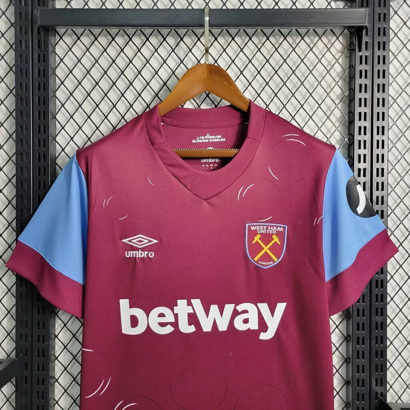 Camisa West Ham Home Umbro Torcedor 23/24 Masculino Vinho