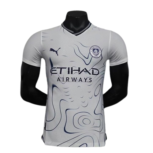 Camisa Manchester City II Away Jogador Masculino 2024/25 Branco