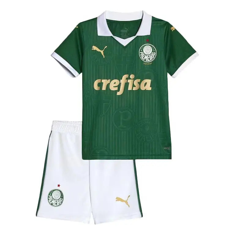 Novo Kit Infantil Palmeiras Principal Camisa + Short Puma 2024/25 [COMPRE 2 LEVE 3]