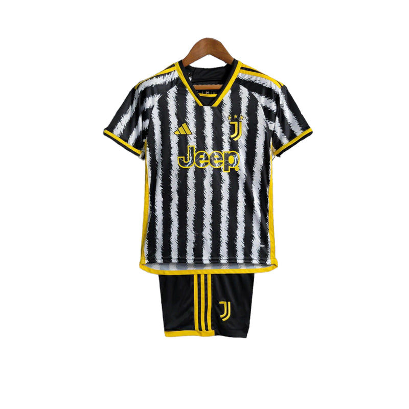 Kit Infantil Juventus Listrado Adidas 2023 24 COMPRE 2 LEVE 3