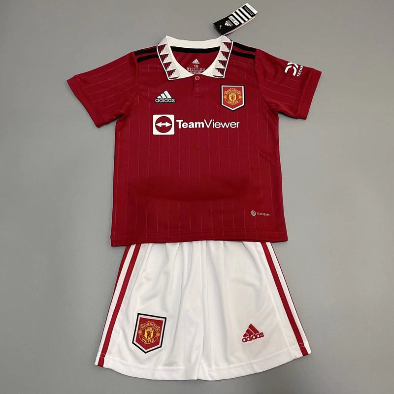 Kit Infantil Nova Camisa Adidas Manchester United + Shorts [FRETE GRÁTIS]