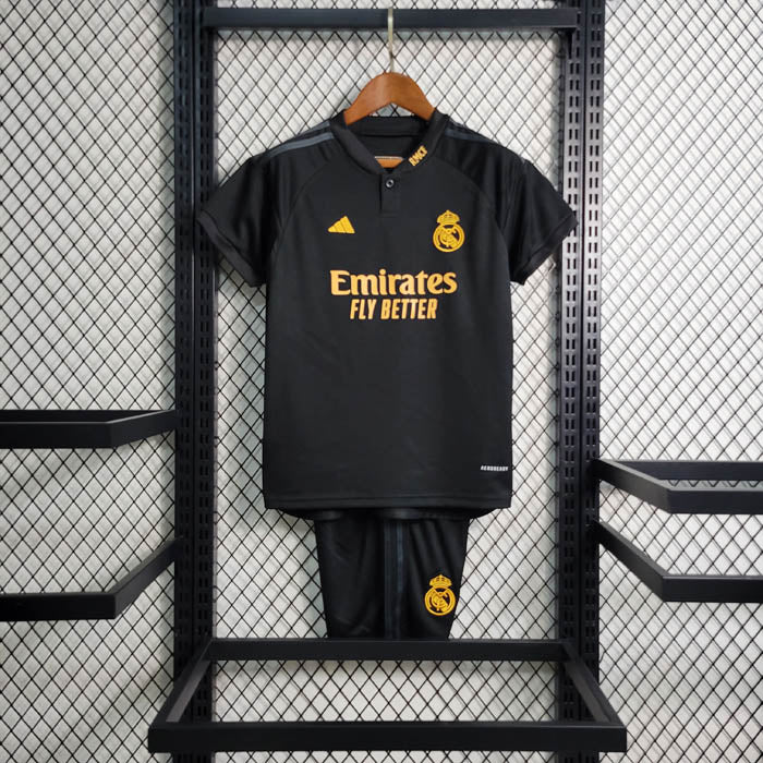 Kit Infantil Real Madrid Preto Adidas 2023/24 [COMPRE 2 LEVE 3]