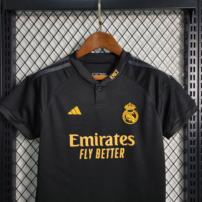 Kit Infantil Real Madrid Preto Adidas 2023/24 [COMPRE 2 LEVE 3]