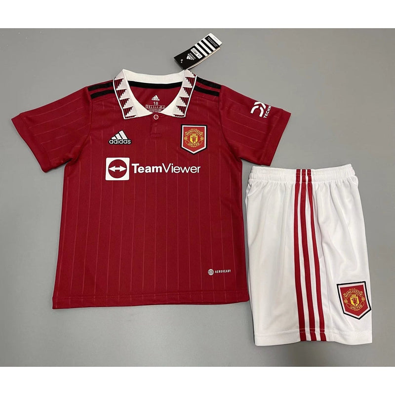 Kit Infantil Nova Camisa Adidas Manchester United + Shorts [FRETE GRÁTIS]