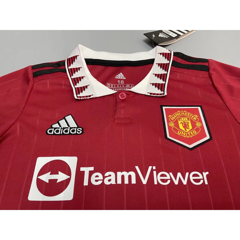 Kit Infantil Nova Camisa Adidas Manchester United + Shorts [FRETE GRÁTIS]