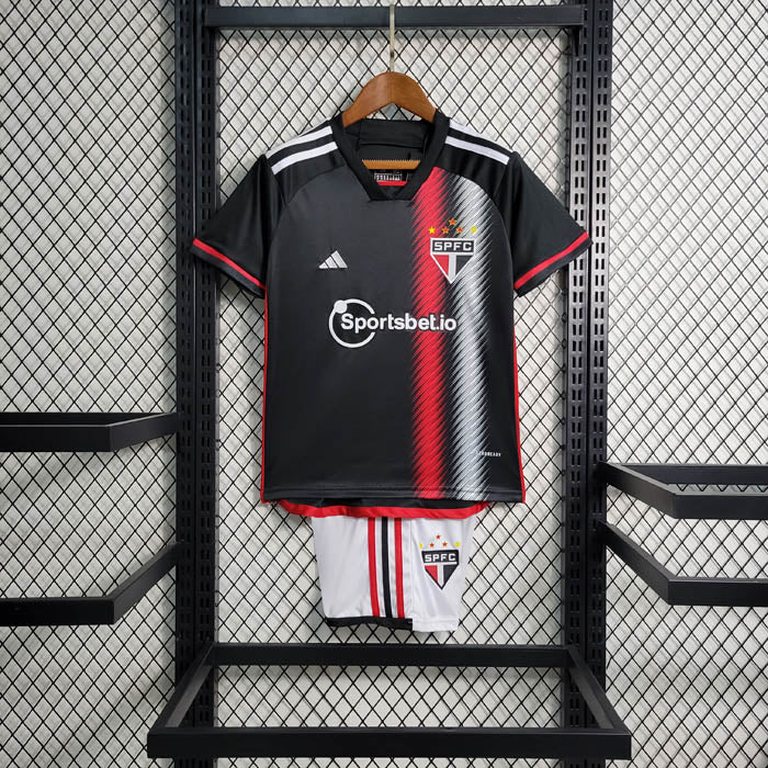 Kit Infantil São Paulo Preto Adidas 2023/24 [COMPRE 2 LEVE 3]