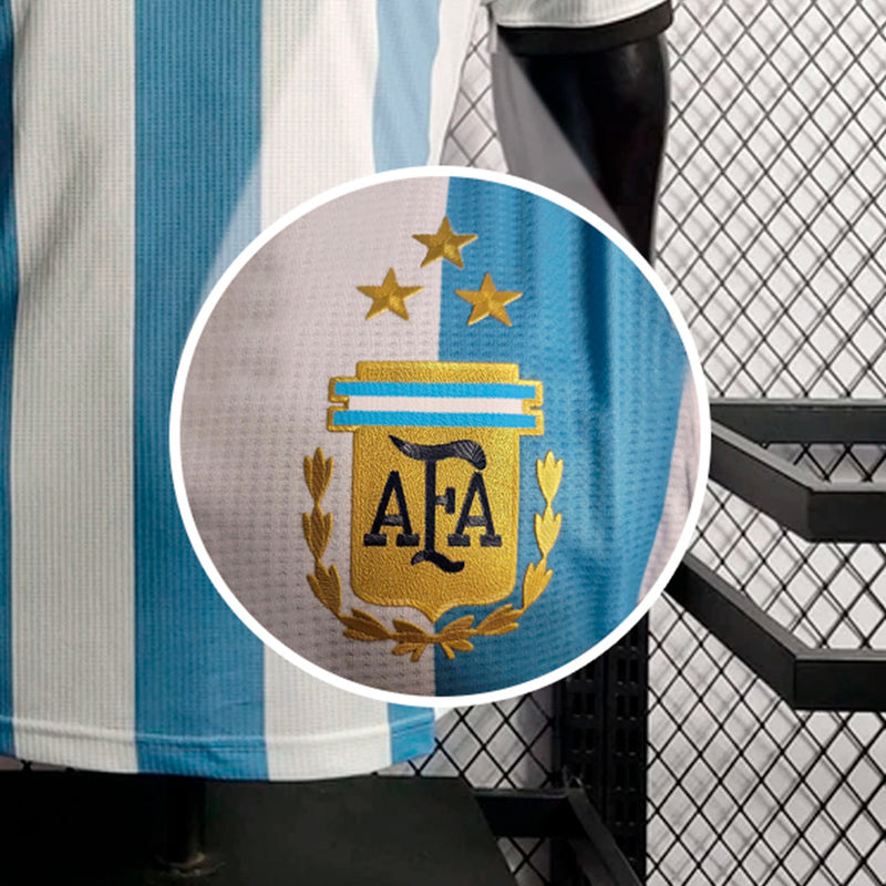 Camisa Adidas da Argentina - 3 Estrelas - Seleção Argentina Campeã QATAR 2022