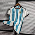 Camisa Adidas da Argentina - 3 Estrelas - Seleção Argentina Campeã QATAR 2022