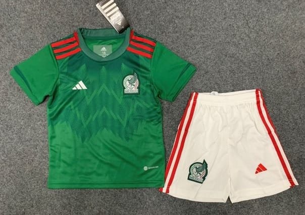 Kit Infantil Nova Camisa + Shorts do México- Nova Camisa da Seleção Mexicana 2022