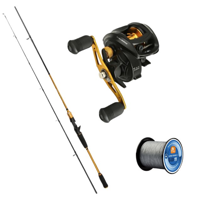 [COMBO GOLD 3 EM 1] - Carretilha Ghotda GF2000 + Vara Ghotda MS-x 1.8m + Linha Mult 300m/0.30mm